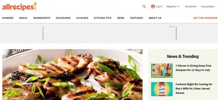 Allrecipes l&agrave; trang web tuyệt vời để học nấu ăn online