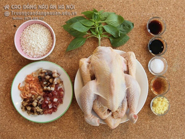 Nguyên Liệu Làm Gà Bó Xôi