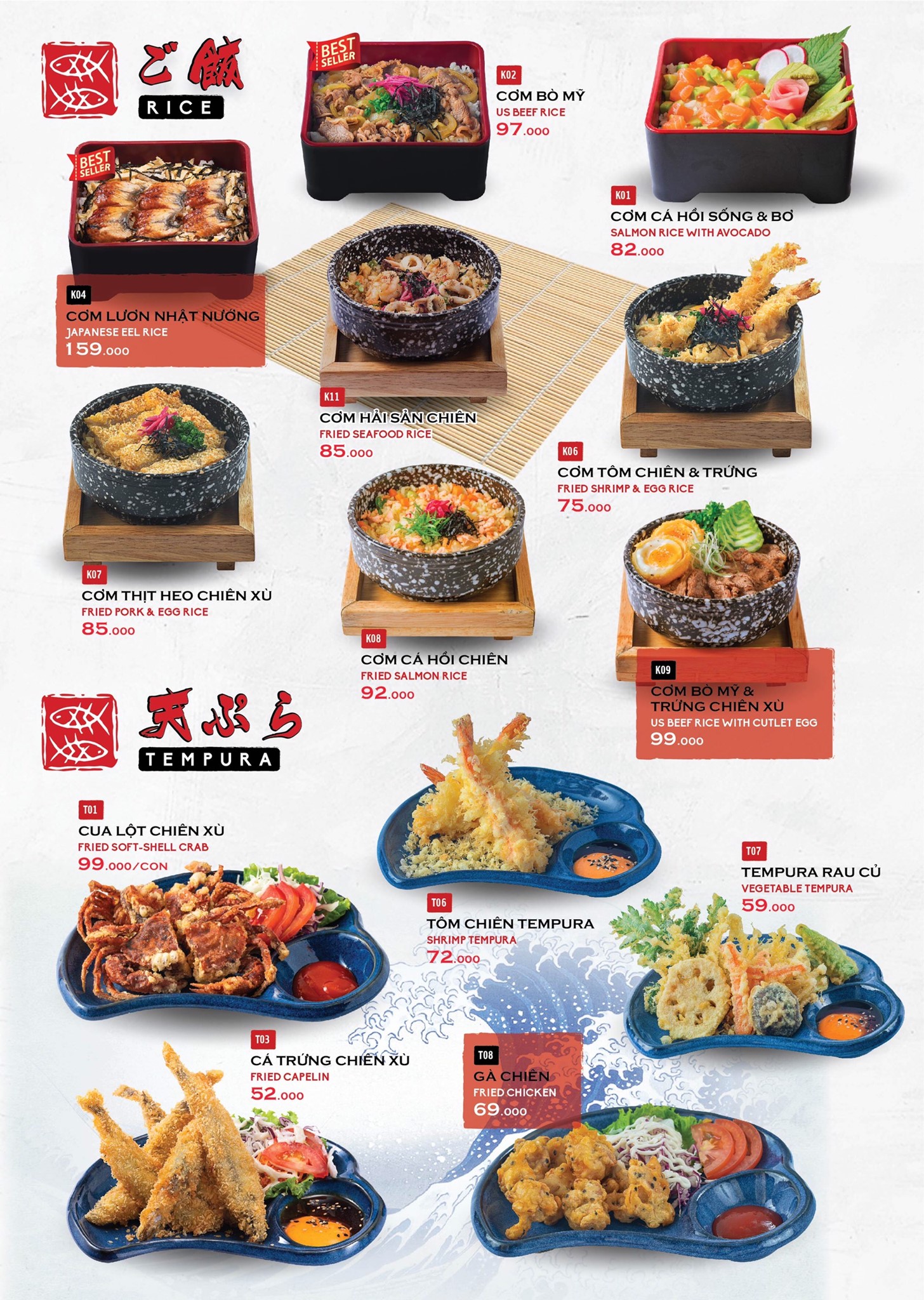 Menu đa dạng v&agrave; hấp dẫn