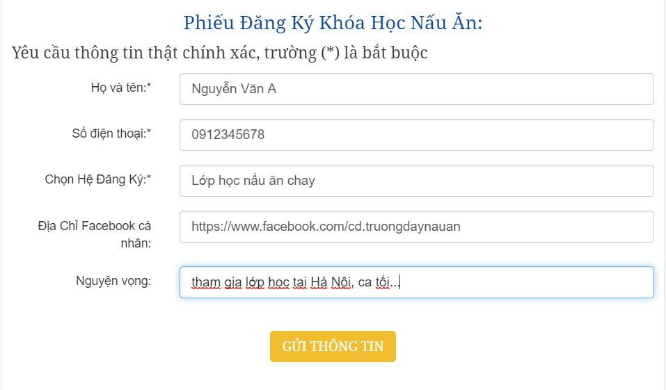 Đăng Ký Học Nấu Ăn Tại Hà Nội, Sài Gòn